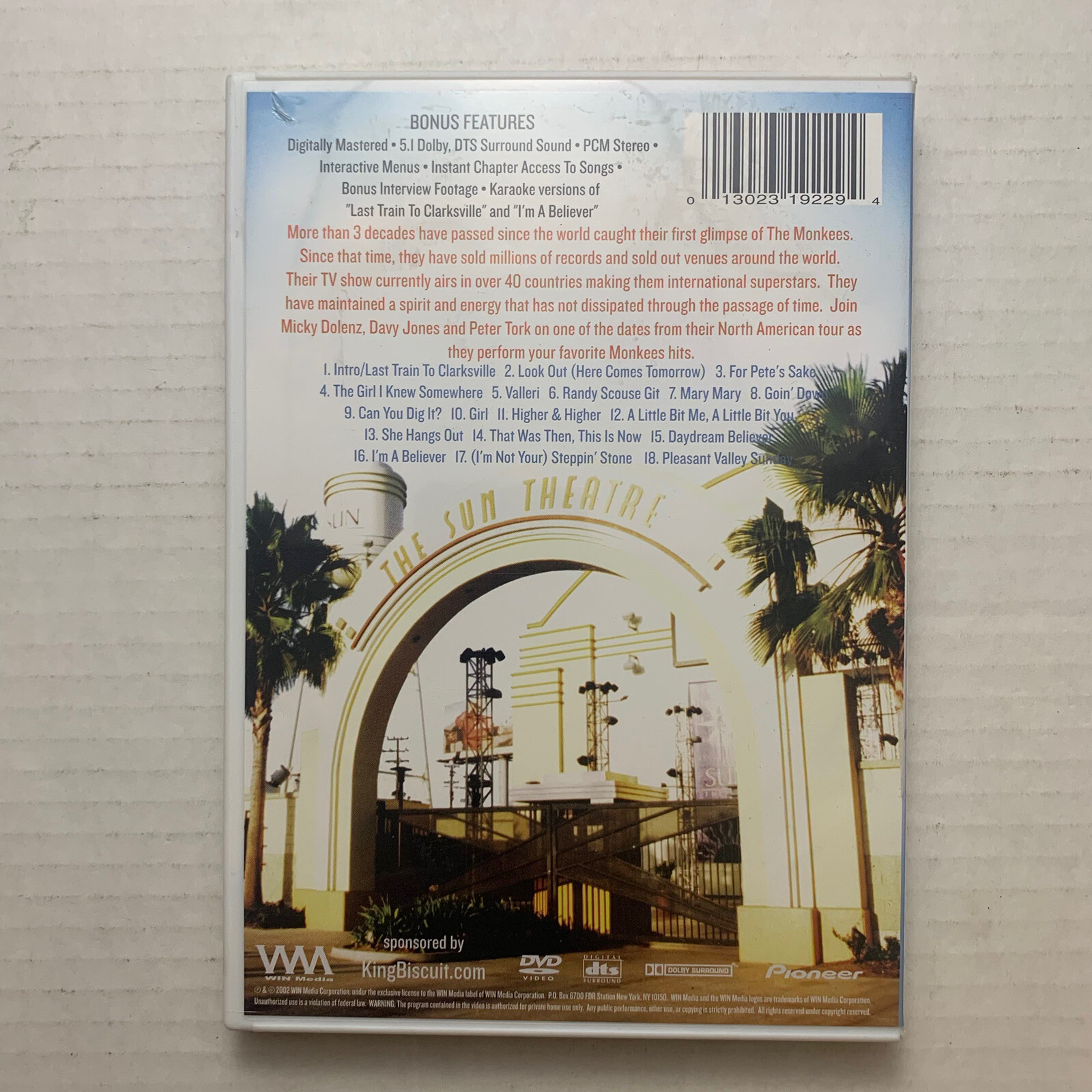 The Monkees – Live Summer Tour (DVD, 2002) w/ Concert Insert OOP