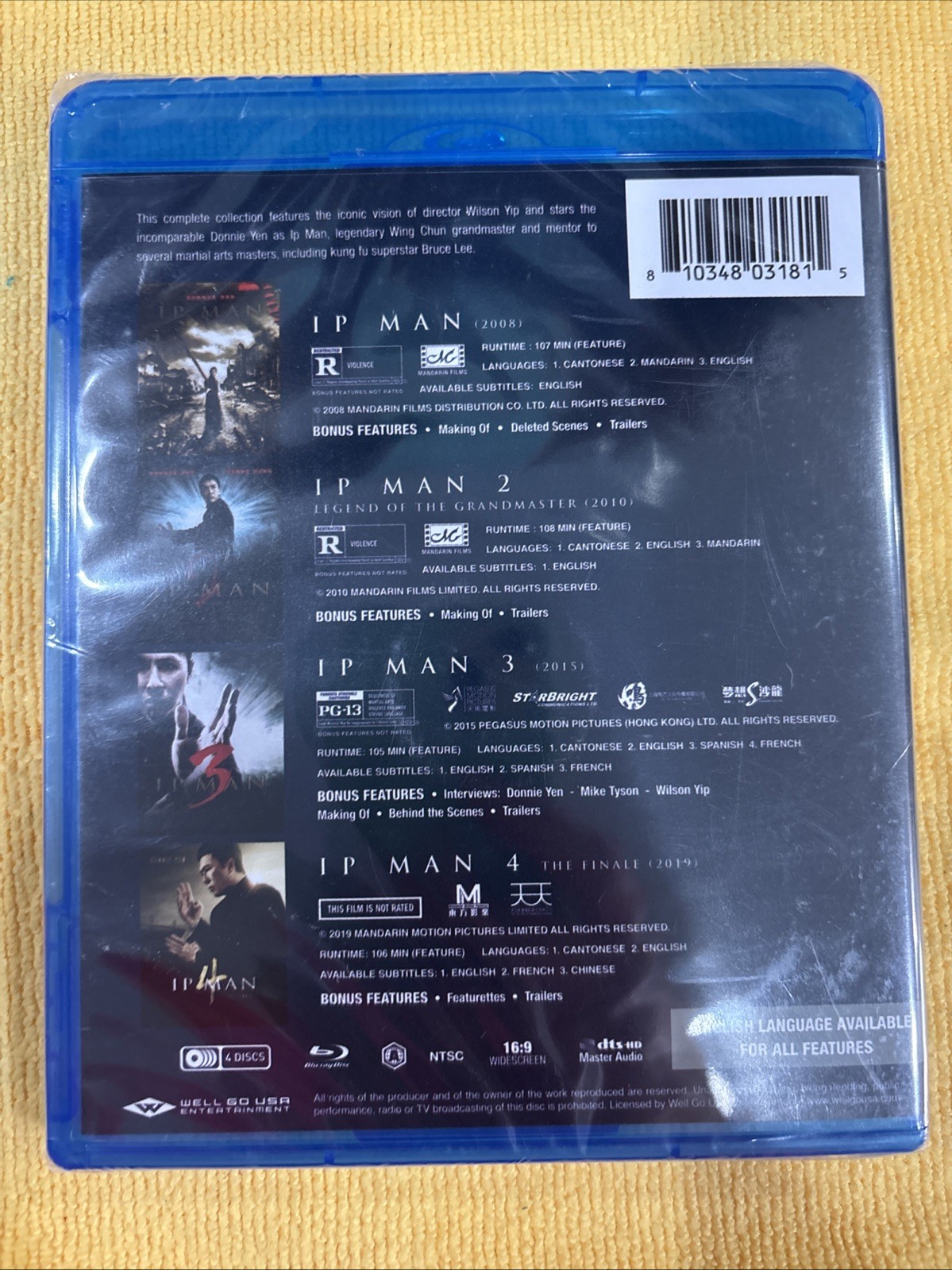 IP Man: 4-Movie Collection (Blu-ray) New *Buy 4 Get 10 Free*