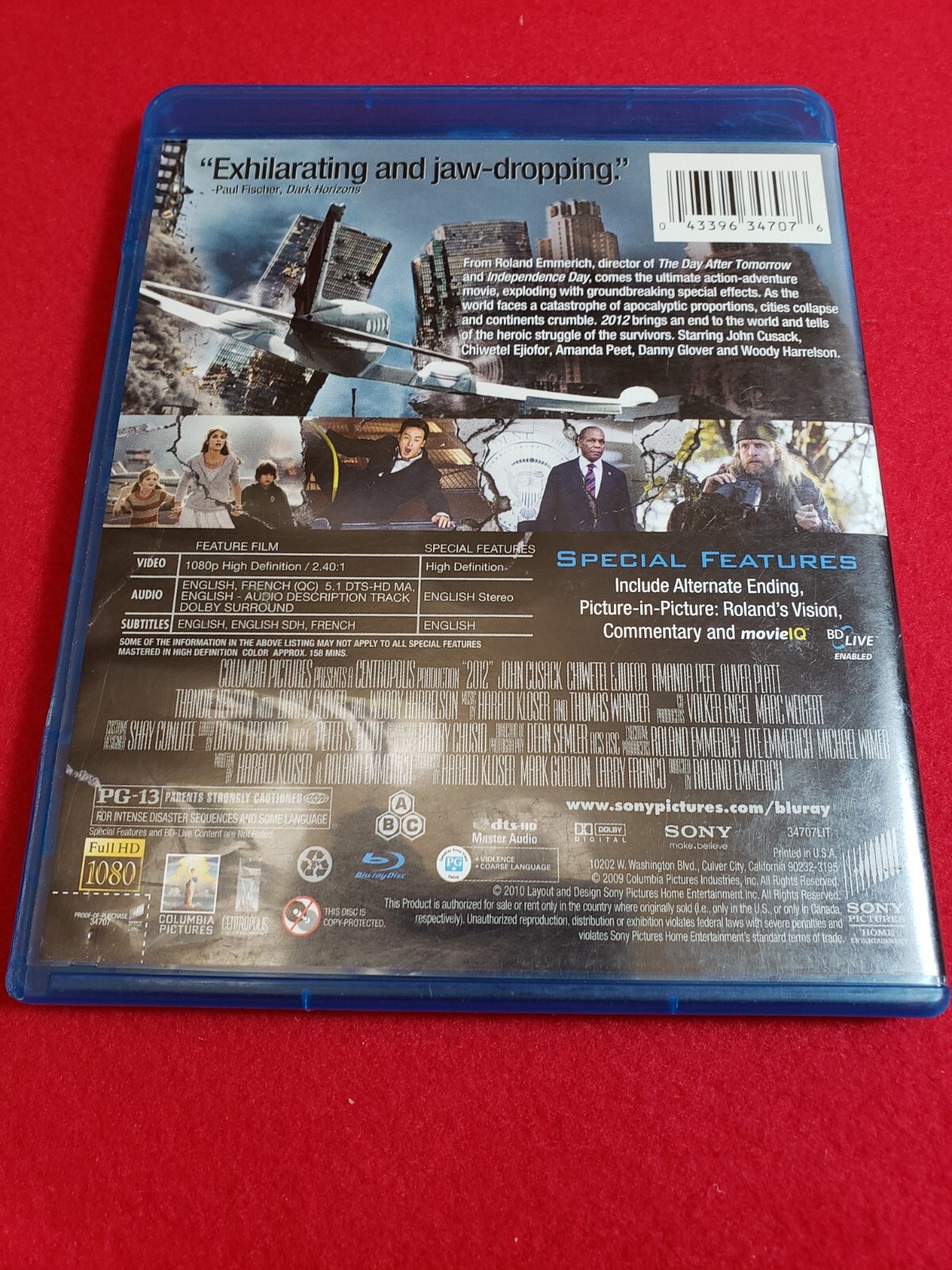 2012, Blu-Ray. Pre-owned, Like New