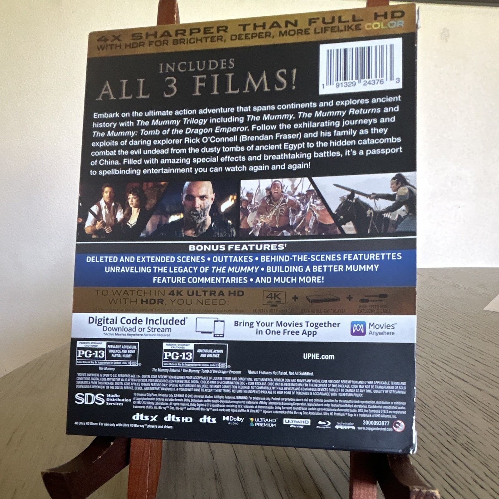 The Mummy Trilogy 4K UHD + Blu-ray PG-13 Eng Deleted Scenes[NO DIGITAL]