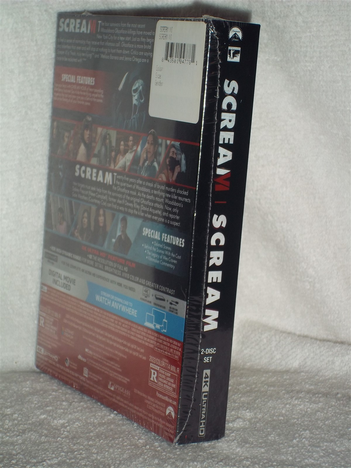 Scream 5 [2022] & 6 VI (4K/Blu-ray, 2025) Courtney Cox Jenna Ortega horror NEW