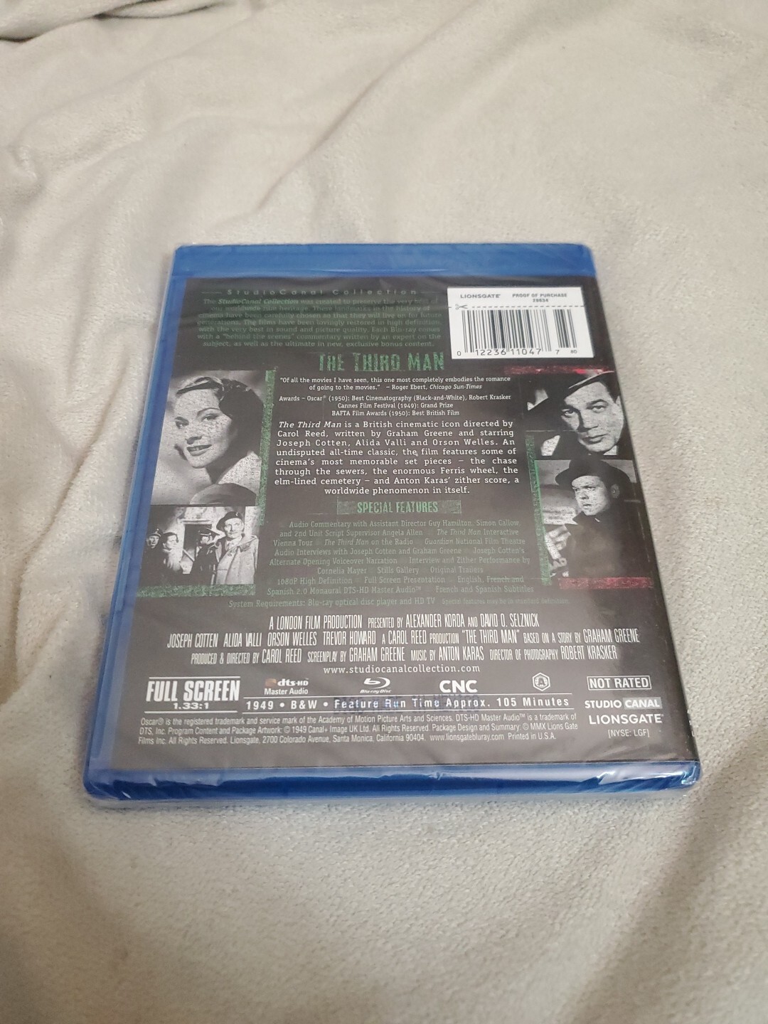 The Third Man (1949) Blu-ray • Studio Canal Collection – Orson Wells – New