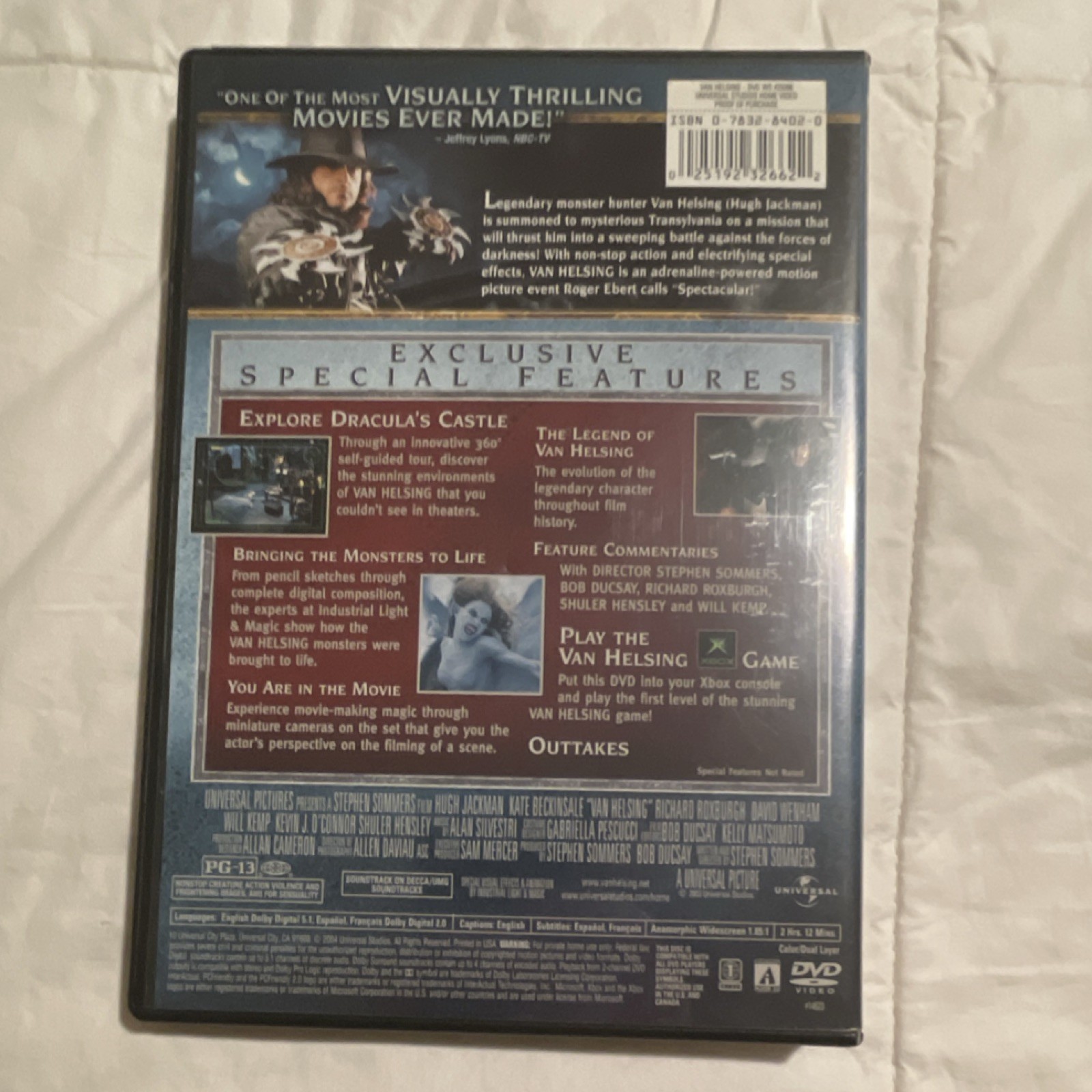 Van Helsing DVD Widescreen 2004 Hugh Jackman Kate Beckinsale Commentaries