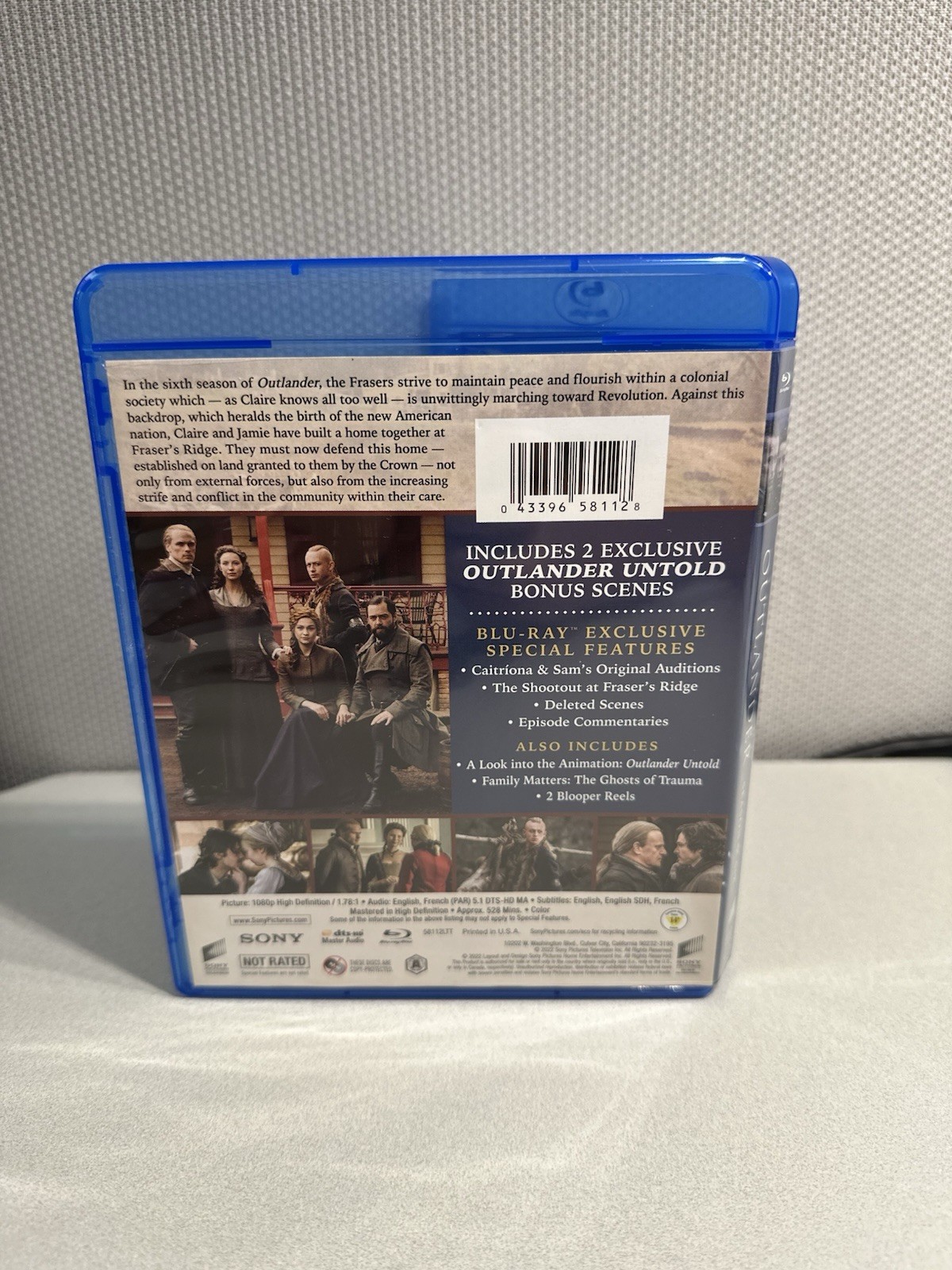 Outlander Season 6 Blu-ray 4-Disc Set Subtitled Slipcover Bonus Scenes