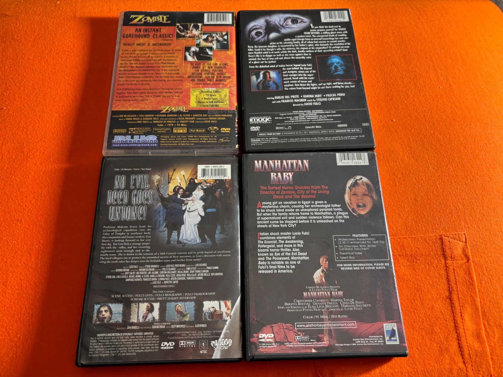 (4DVD LOT) Lucio Fulci “Zombie” “Voices From Beyond” “Demonia” “Manhattan Baby