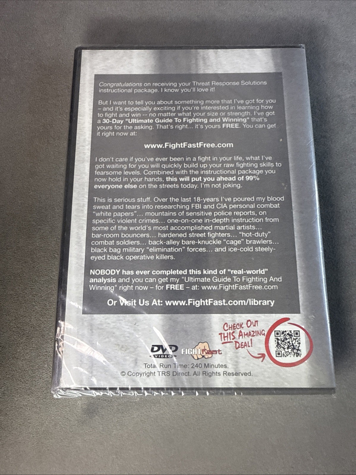 Tactical Street Survival 4 dvd Self Defense Hand To Hand, Knife, Gun, multi NEW