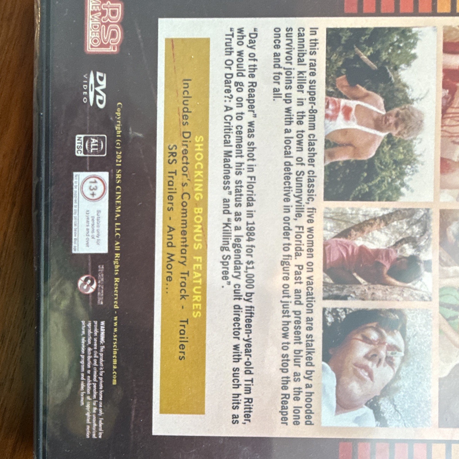 SRS Cinema Day of the Reaper DVD Horror 1984 NTSC 75 Min Commentary Trailers