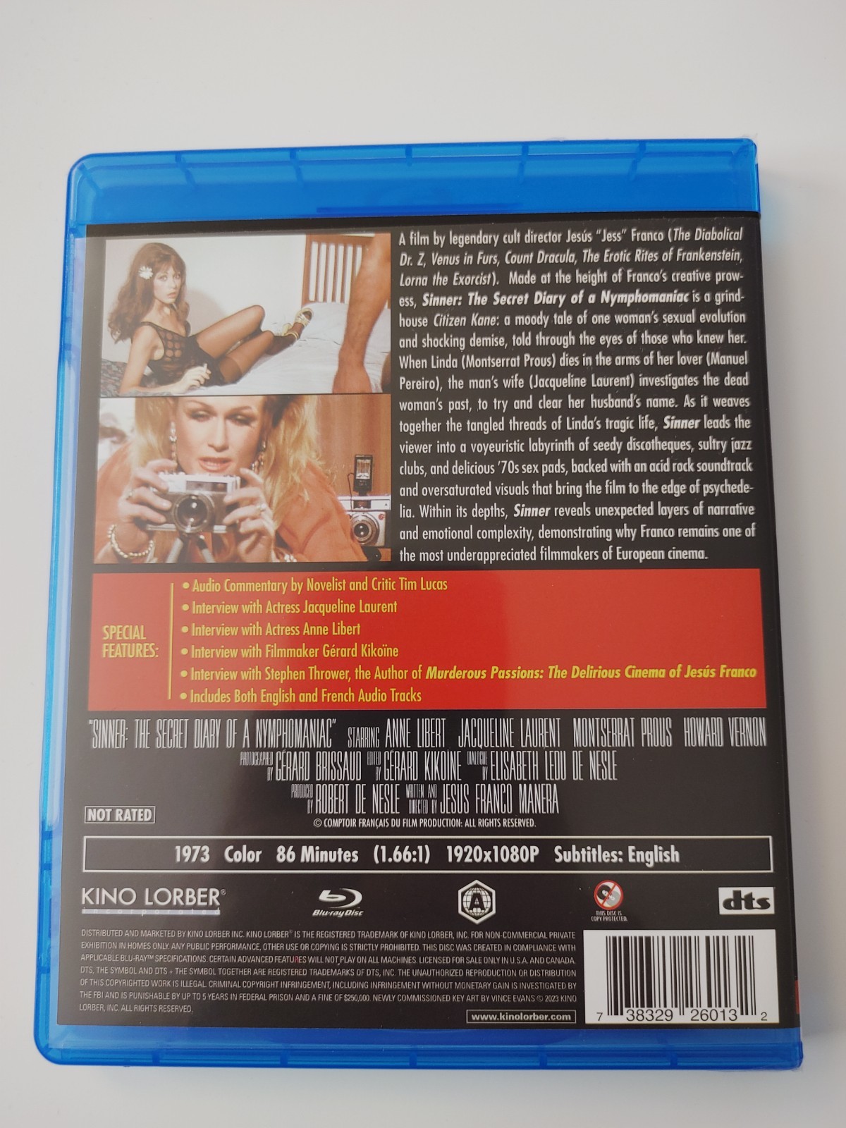 Sinner: the Secret Diary of a Nymphomaniac (Blu-ray 1973) Jess Franco Grindhouse