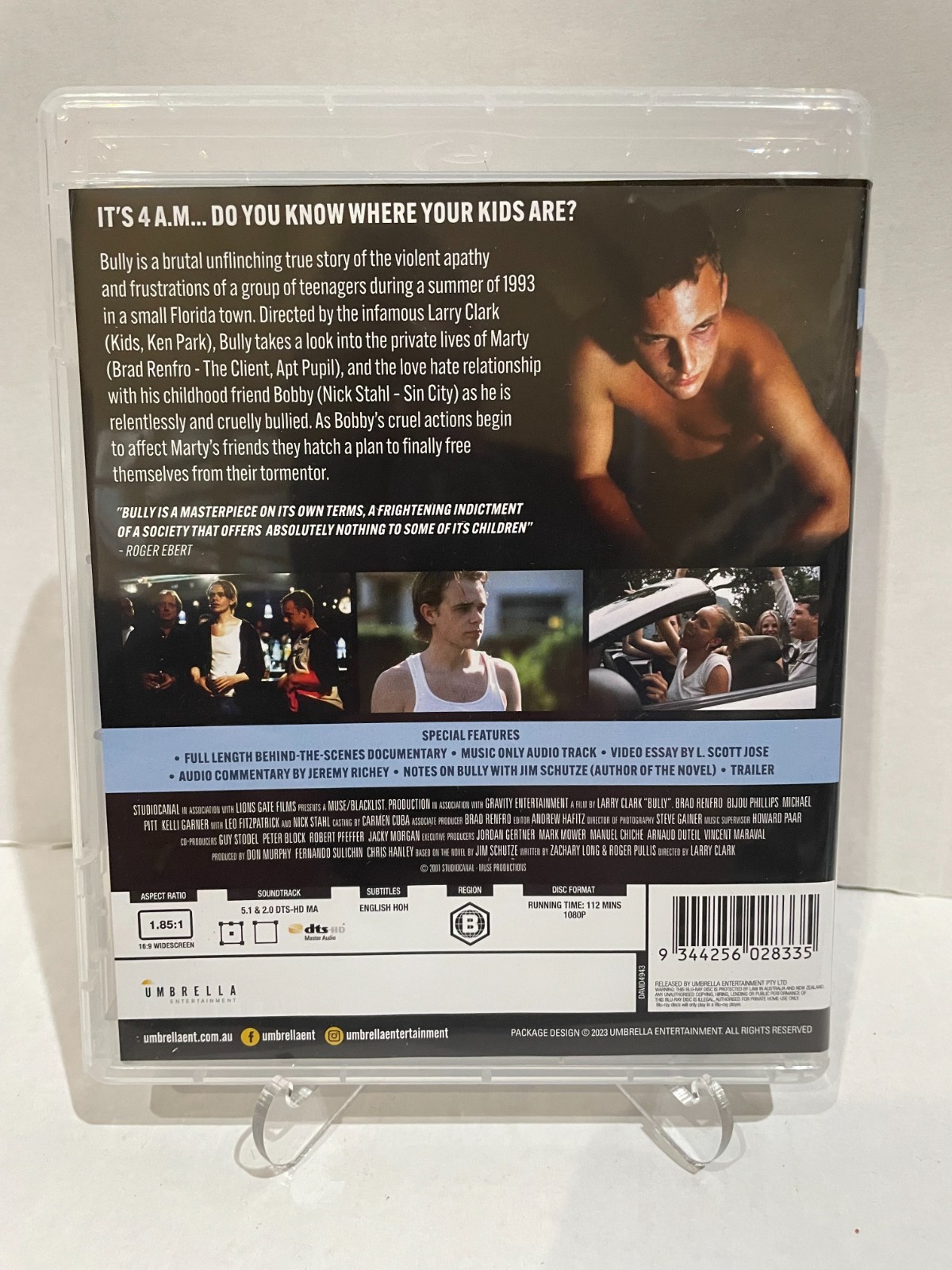 BULLY (2001) Brad Renfro Standard Edition Blu-Ray USED (USA Compatible)
