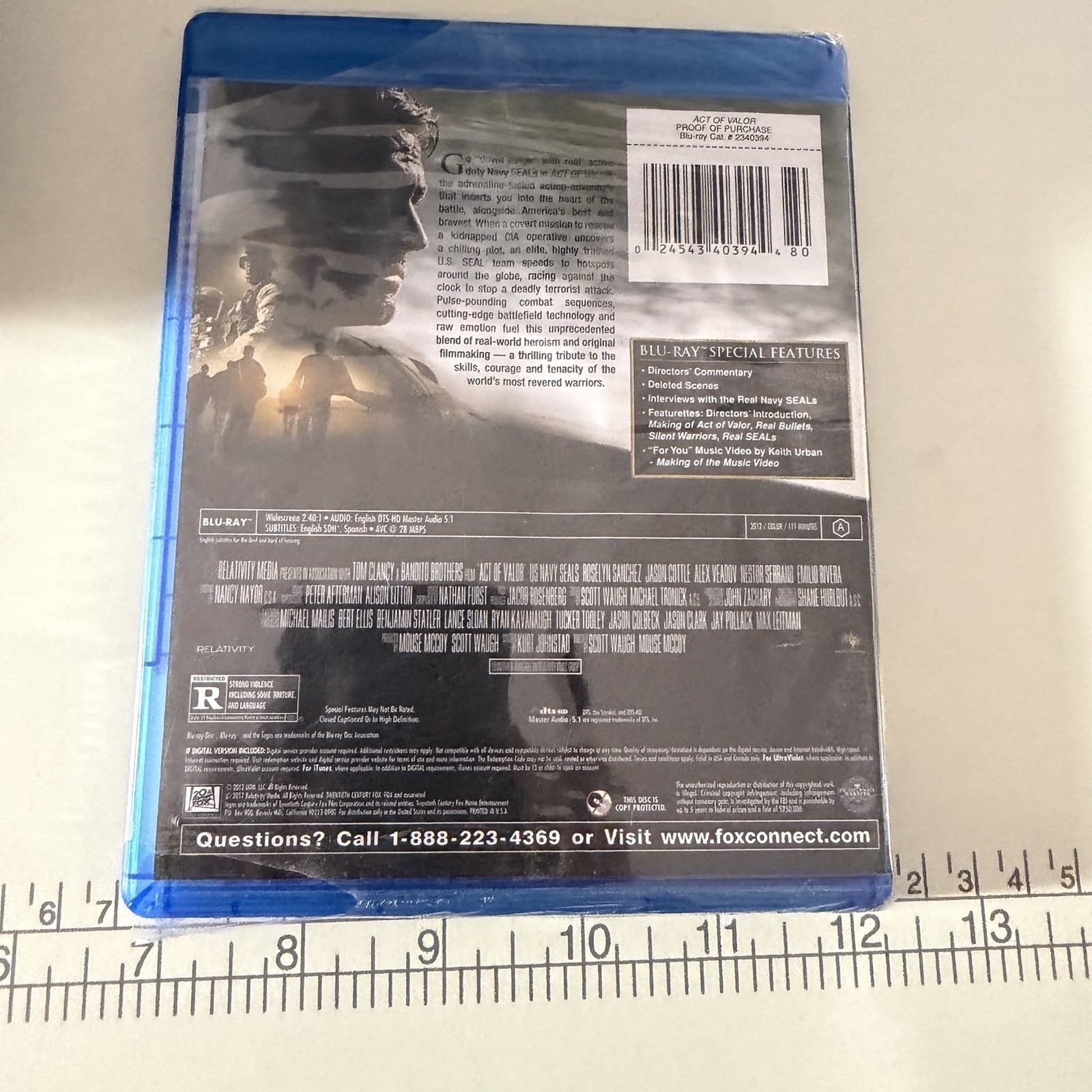 Act of Valor Blu-ray 2012 Director’s Commentary Deleted Scenes 110 min Region A