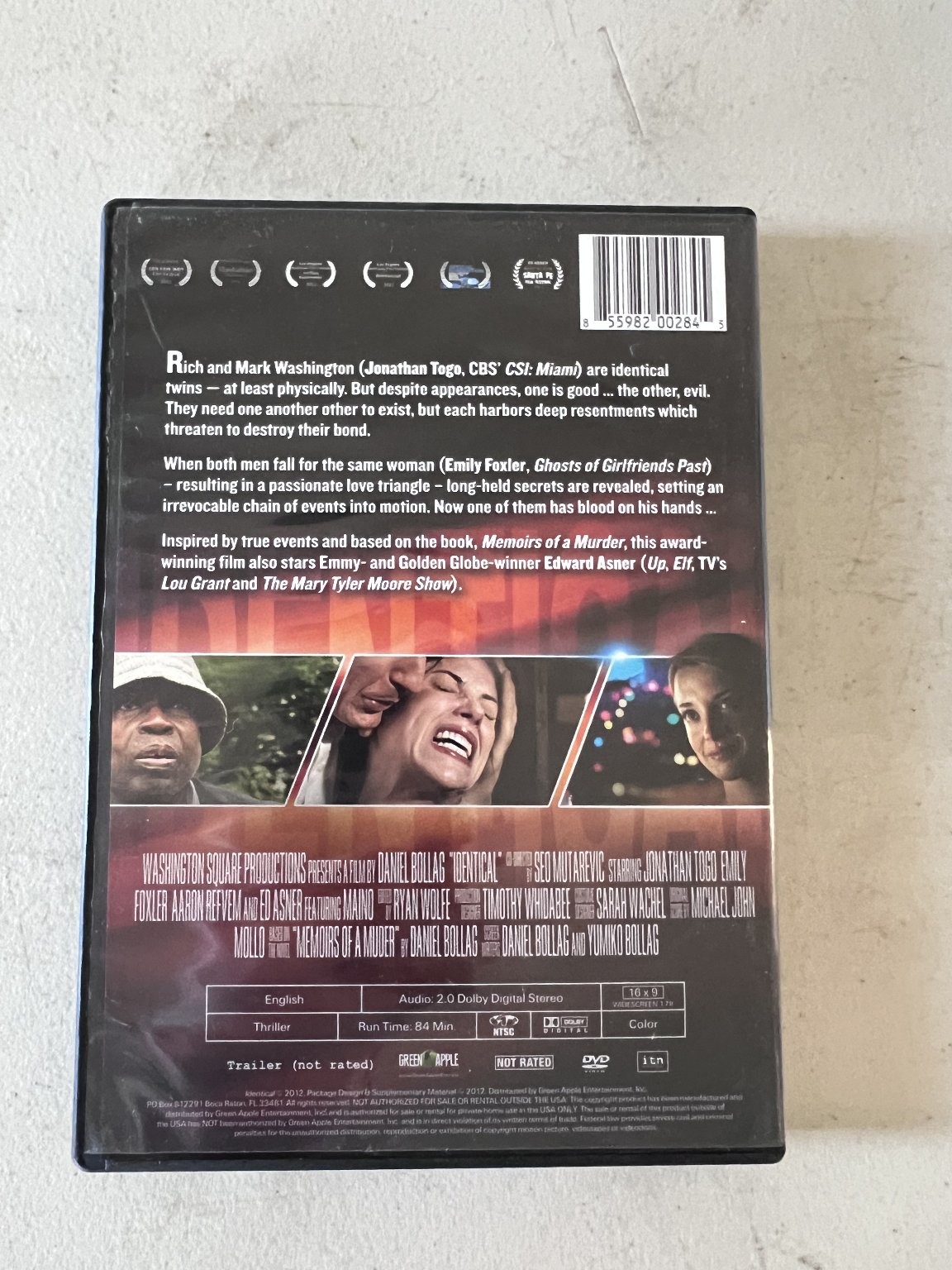 IDENTICAL DVD 2013 Jonathan Togo Ed Asner Thriller Mystery 84 Min