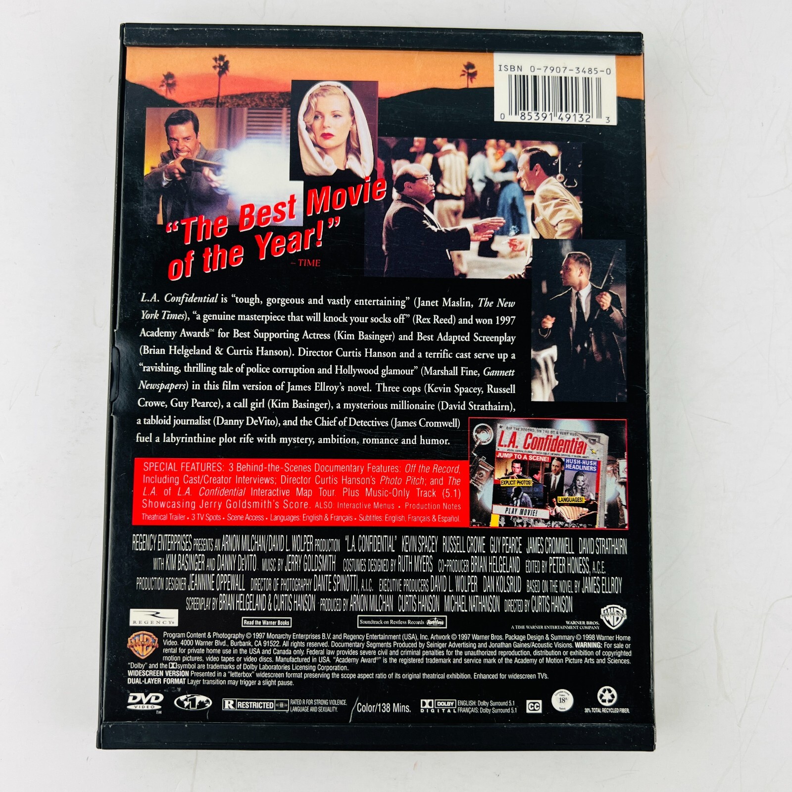 L.A. Confidential Special Edition DVD Kevin Spacey Russell Crowe Kim Basinger