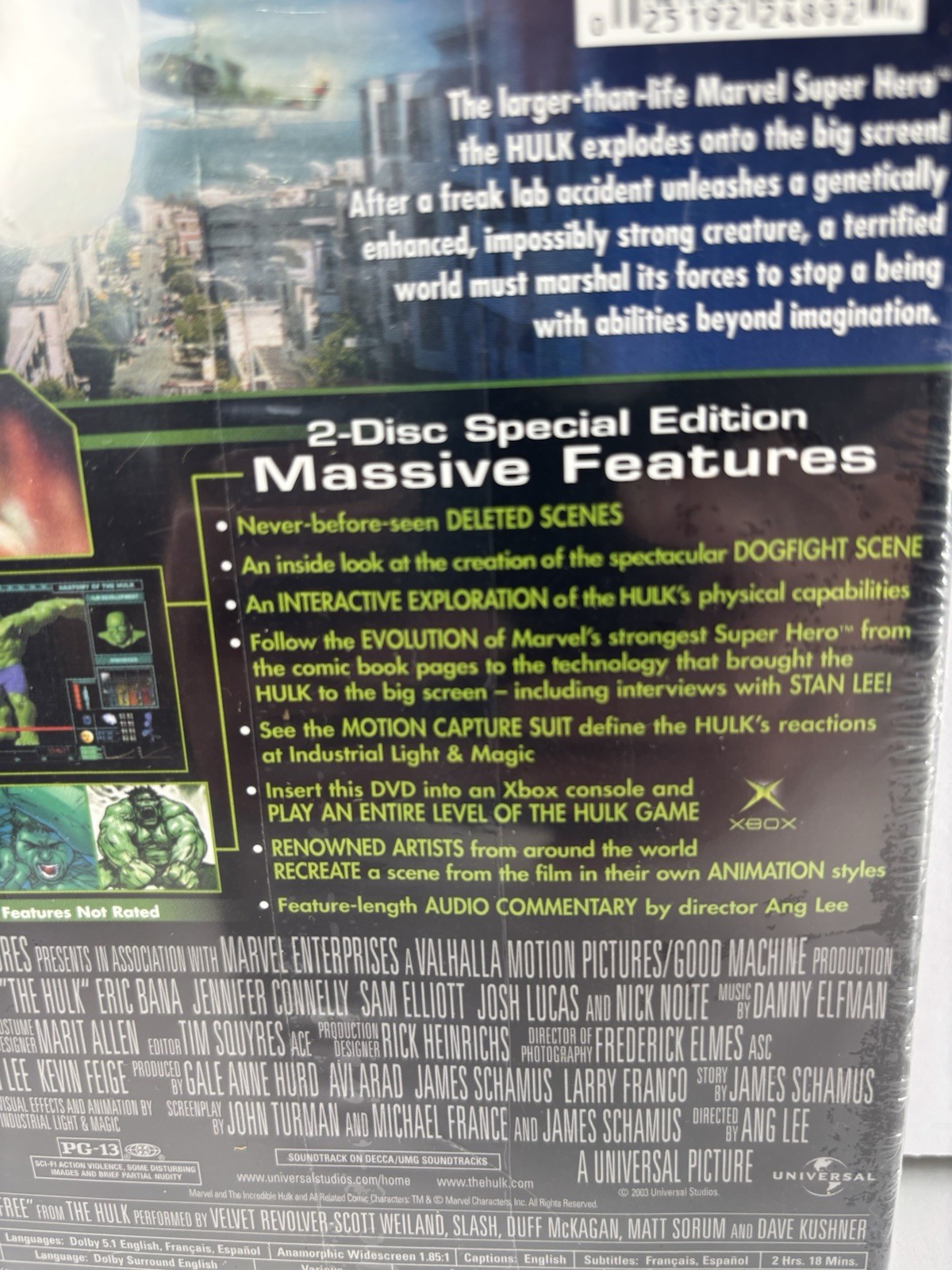 The Hulk (DVD, 2003, 2-Disc Set, Widescreen) NEW Sealed Marvel Universe