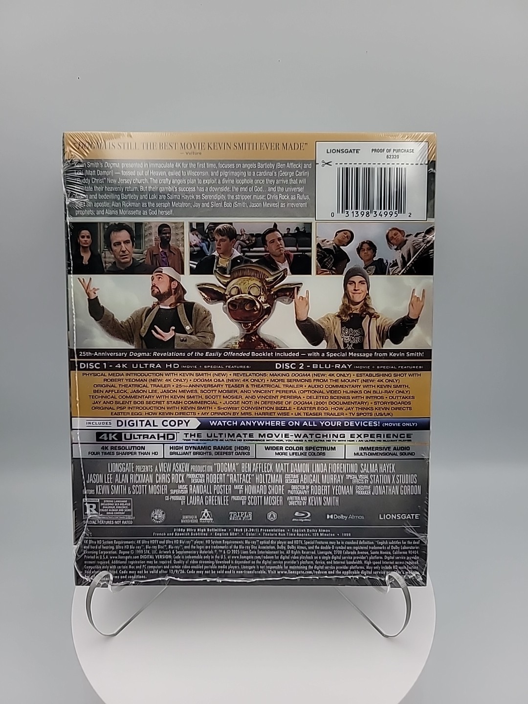 Dogma w. Steelbook (4K UHD + Blu-ray + Digital, 1999, Region Free) *NEW/SEALED*