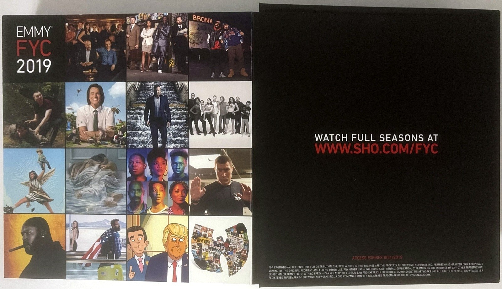 Showtime Emmy FYC DVD 2019 Billions Ray Donovan Shameless Affair Chi Jim Carrey