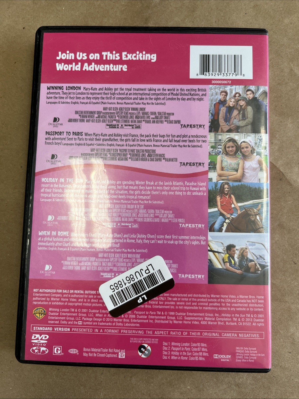 4 Kid Favorites: Mary-Kate & Ashley Travel the World (DVD) SEE DESCRIPTION