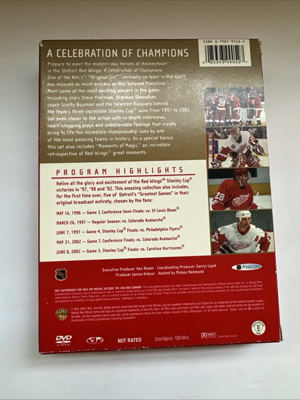 Detroit Red Wings Celebration of Champions 4 Disc DVD Box Set NHL