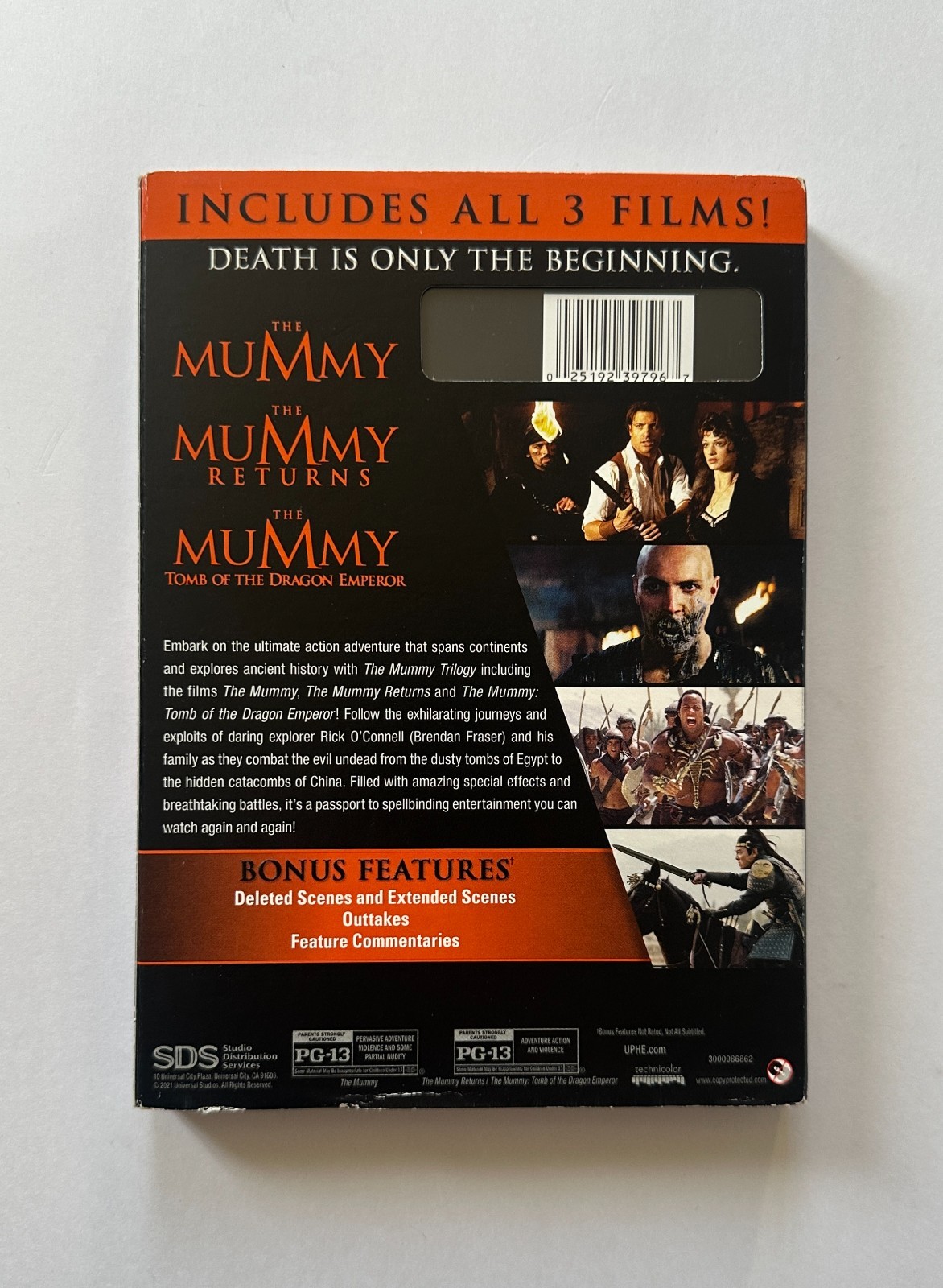 THE MUMMY TRILOGY Brendan Fraser/Rachel Weisz | 2017 3-Disc DVD