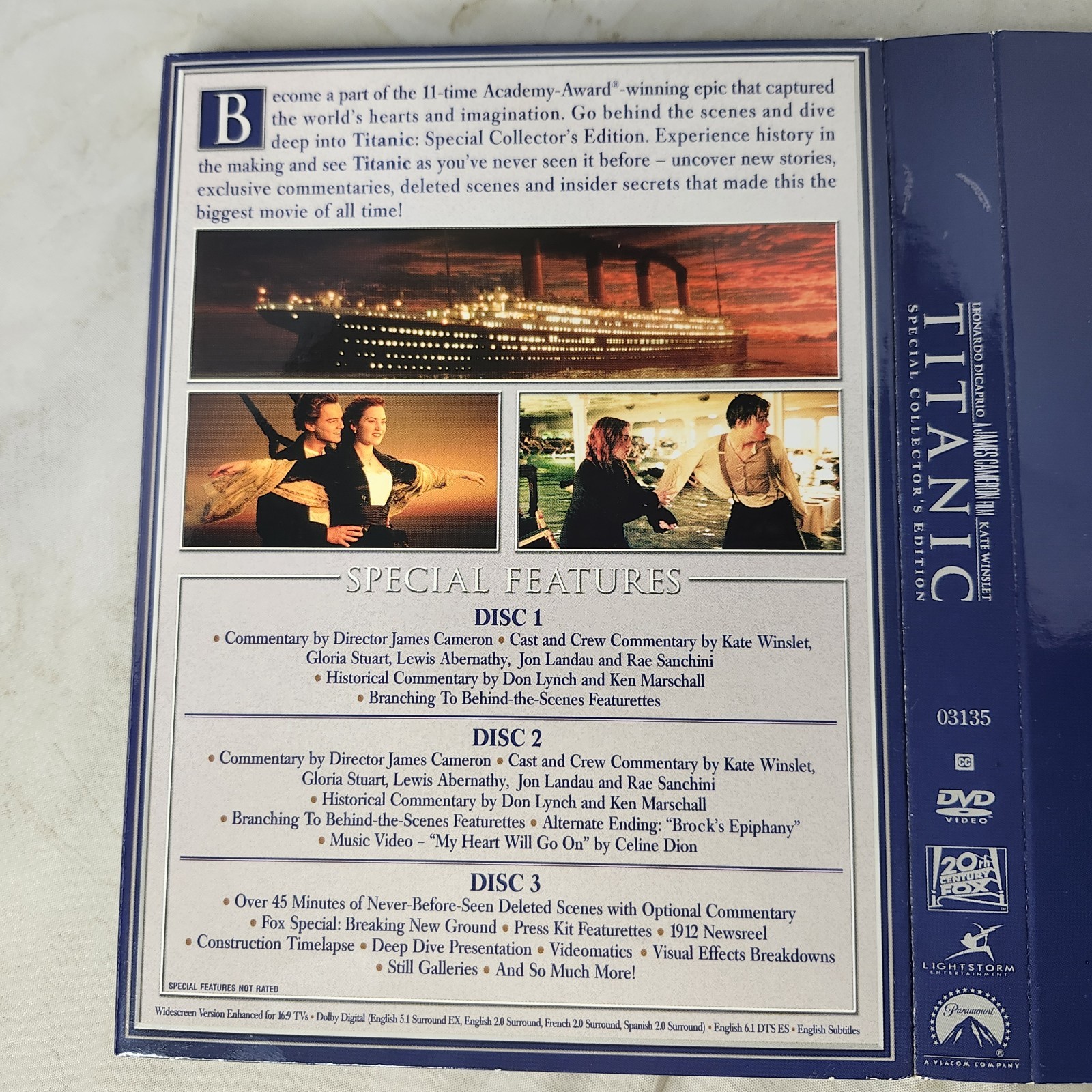 Titanic Special Collector’s Edition DVD 2005 3-Disc Box Set Leonardo DiCaprio