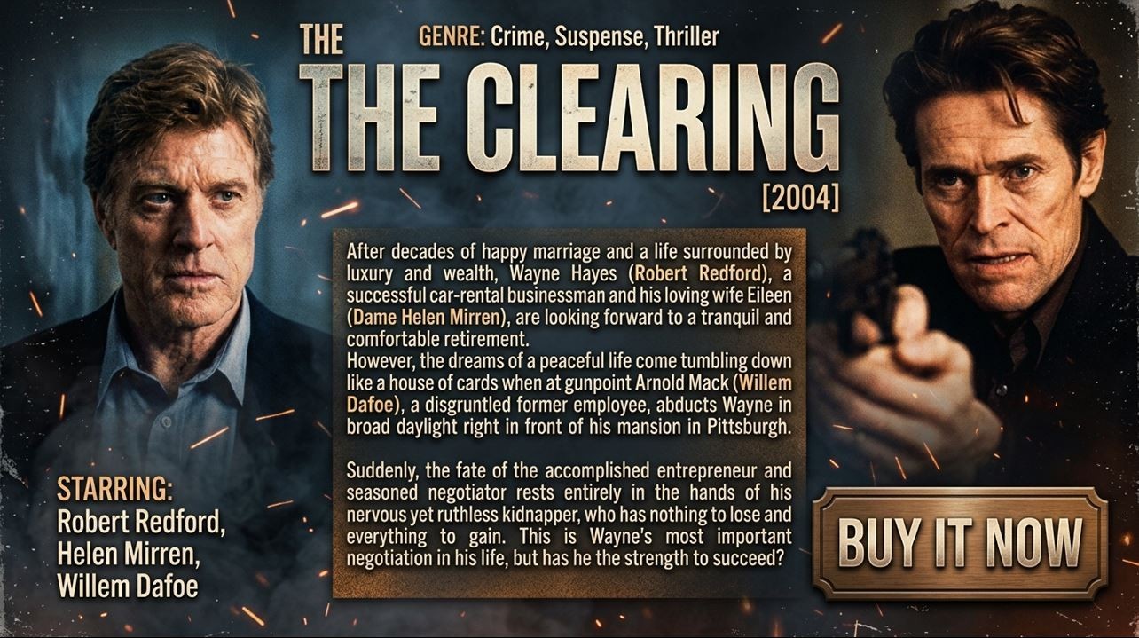The Clearing (DVD,2004,Widescreen) Robert Redford, Helen Mirren, Willem Dafoe