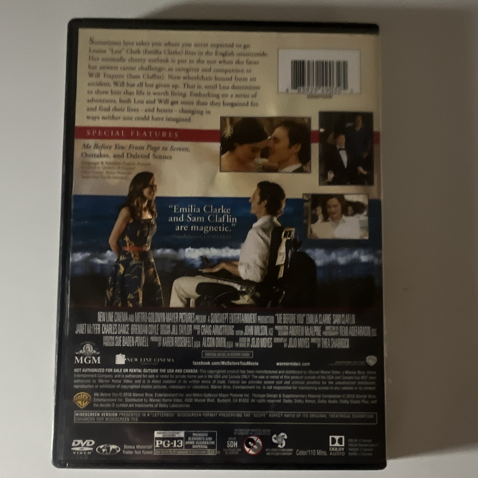 Warner Bros. Me Before You DVD 2016 Widescreen PG-13 English 110 min