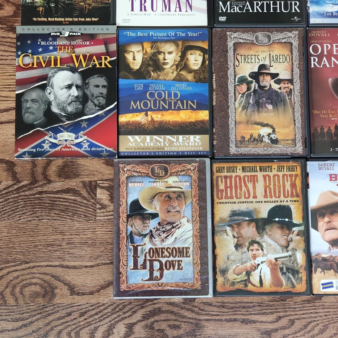 18 DVD Western War Movie Lot Lonesome Dove Streets of Laredo Green Mile Patriot