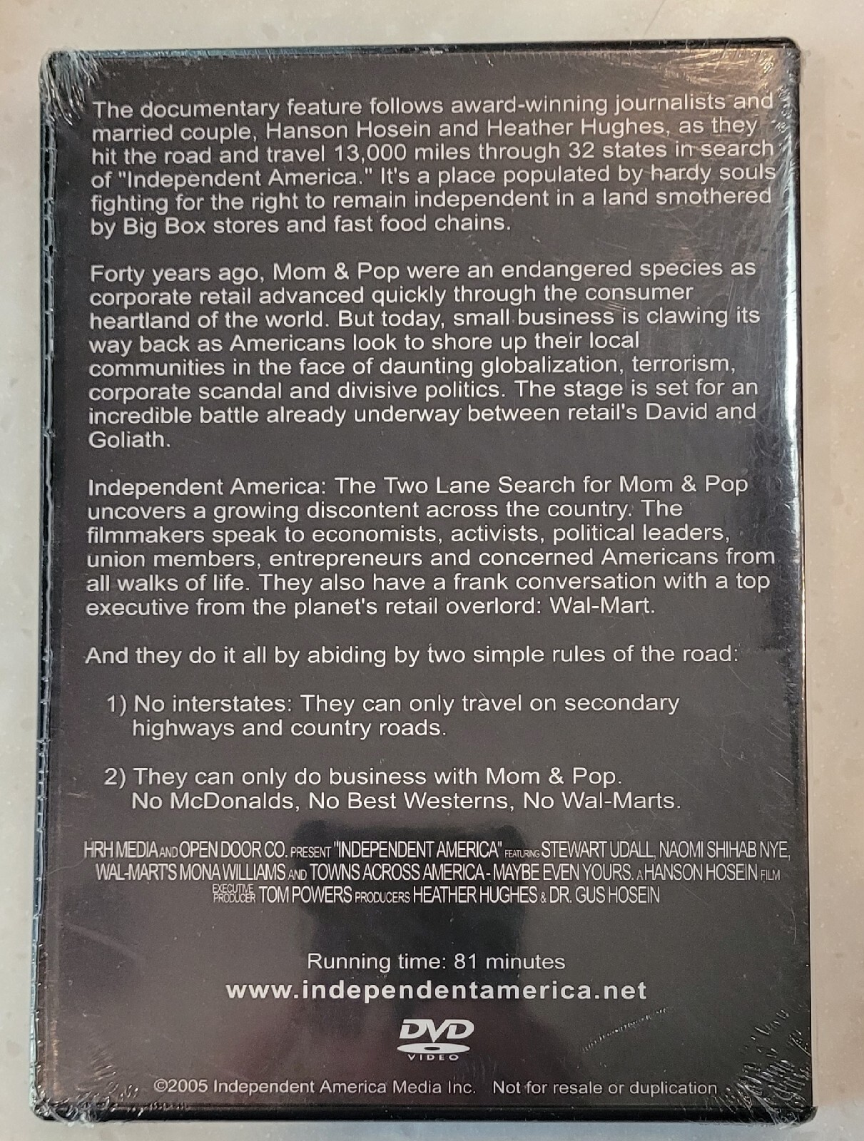 Independent America: The Two Lane Search For Mom And Pop 2005 DVD 81 Minutes