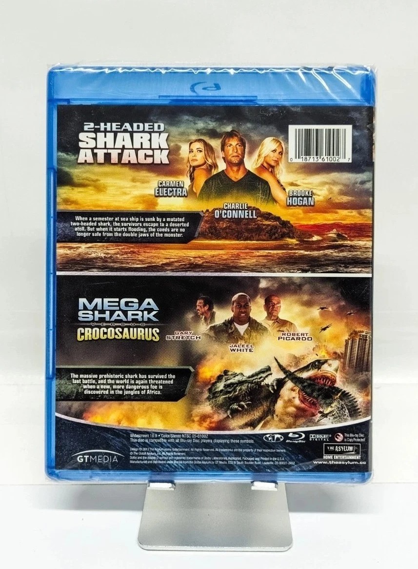 2-headed Shark Attack/Mega Shark Vs Crocosaurus (Blu-ray) RARE OOP NEW SEALED