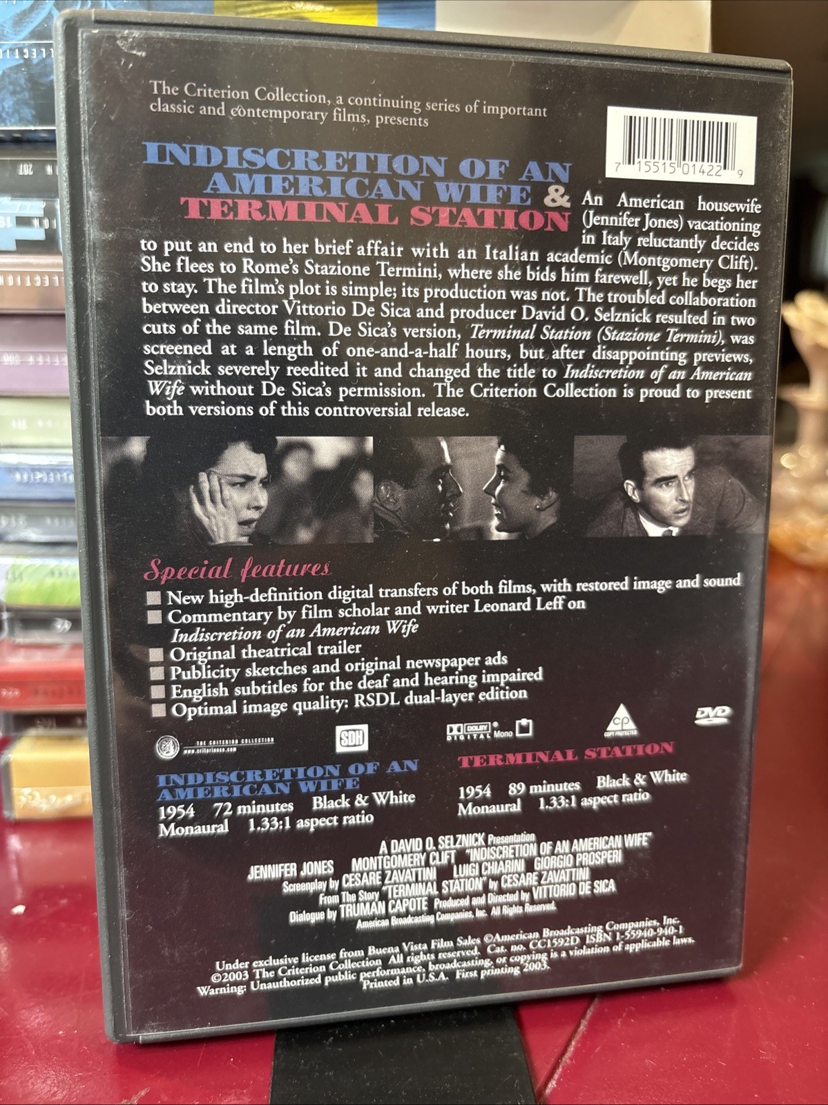 Indiscretion of an American Wife / Terminal Station CRITERION DVD Clift