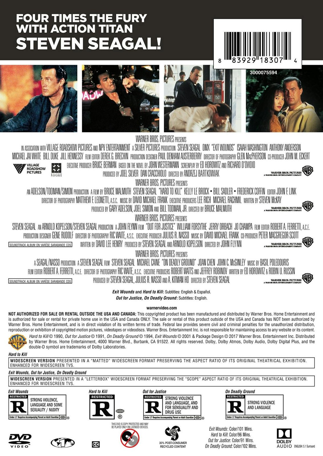 Steven Seagal Collection DVD NEW
