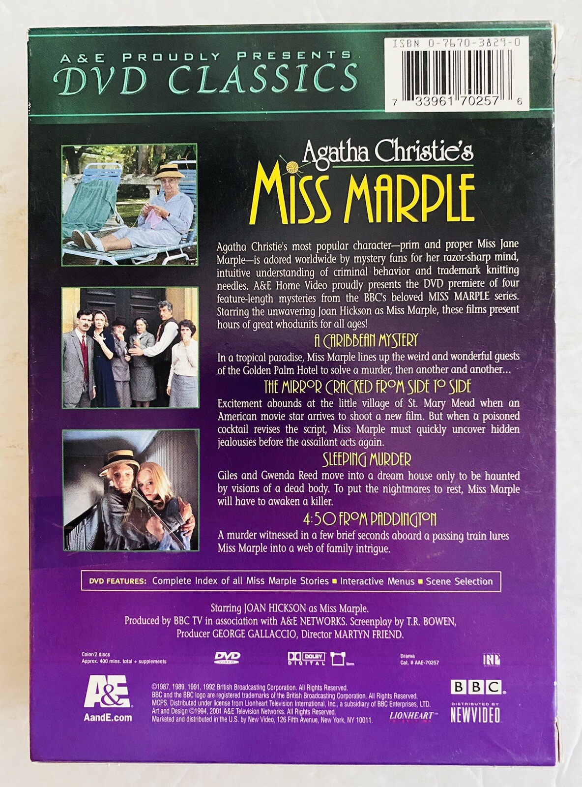 Agatha Christie’s Miss Marple Collectors Set 1 (DVD, 2001, 2-Disc Set)