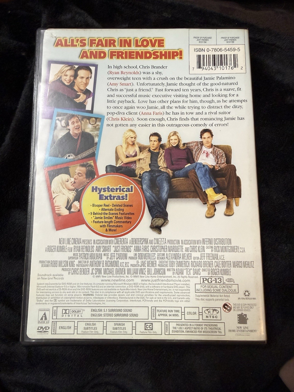 New Line Just Friends DVD (2006 PG-13) Ryan Reynolds Amy Smart Deleted Scenes