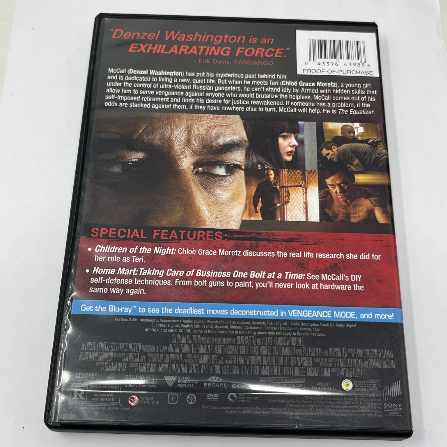 The Equalizer DVD (2014) Denzel Washington, Antoine Fuqua Action Thriller