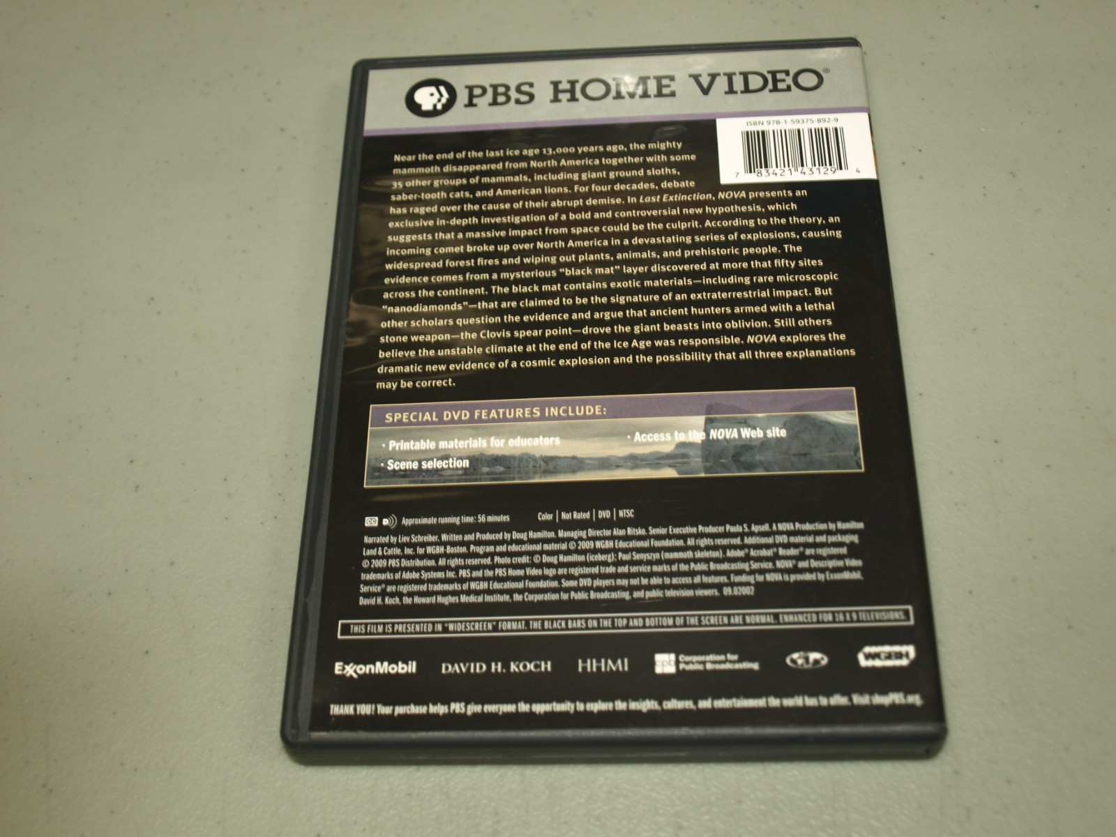 PBS – Nova: Last Extinction What Killed The Mammoths (DVD, 2009) Liev Schreiber