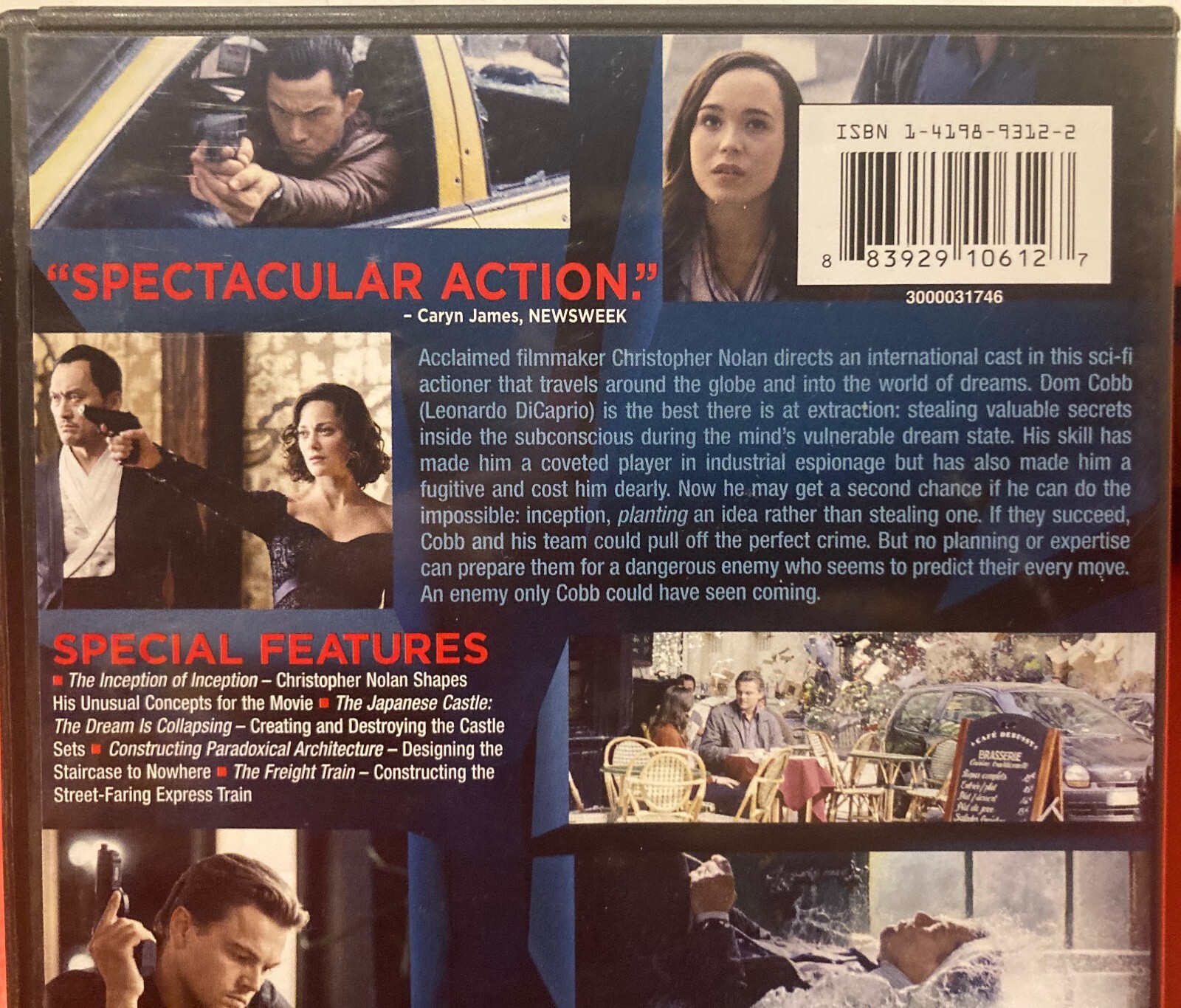 Inception Leonardo DiCaprio DVD
