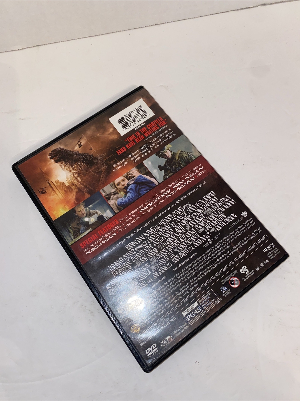 GODZILLA DVD 2014 with Bonus Disc Aaron Taylor-Johnson Gareth Edwards TOHO