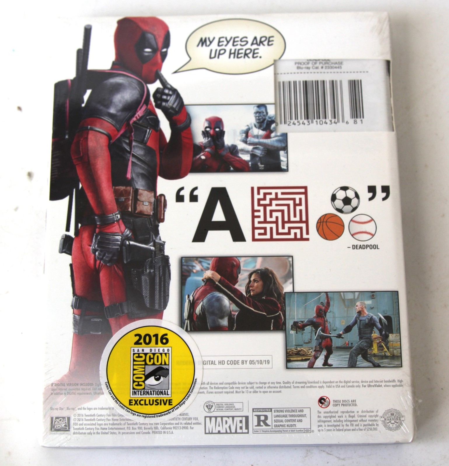 DEADPOOL BluRay Signed Ryan Reynolds SDCC 2016 Exclusive Sealed