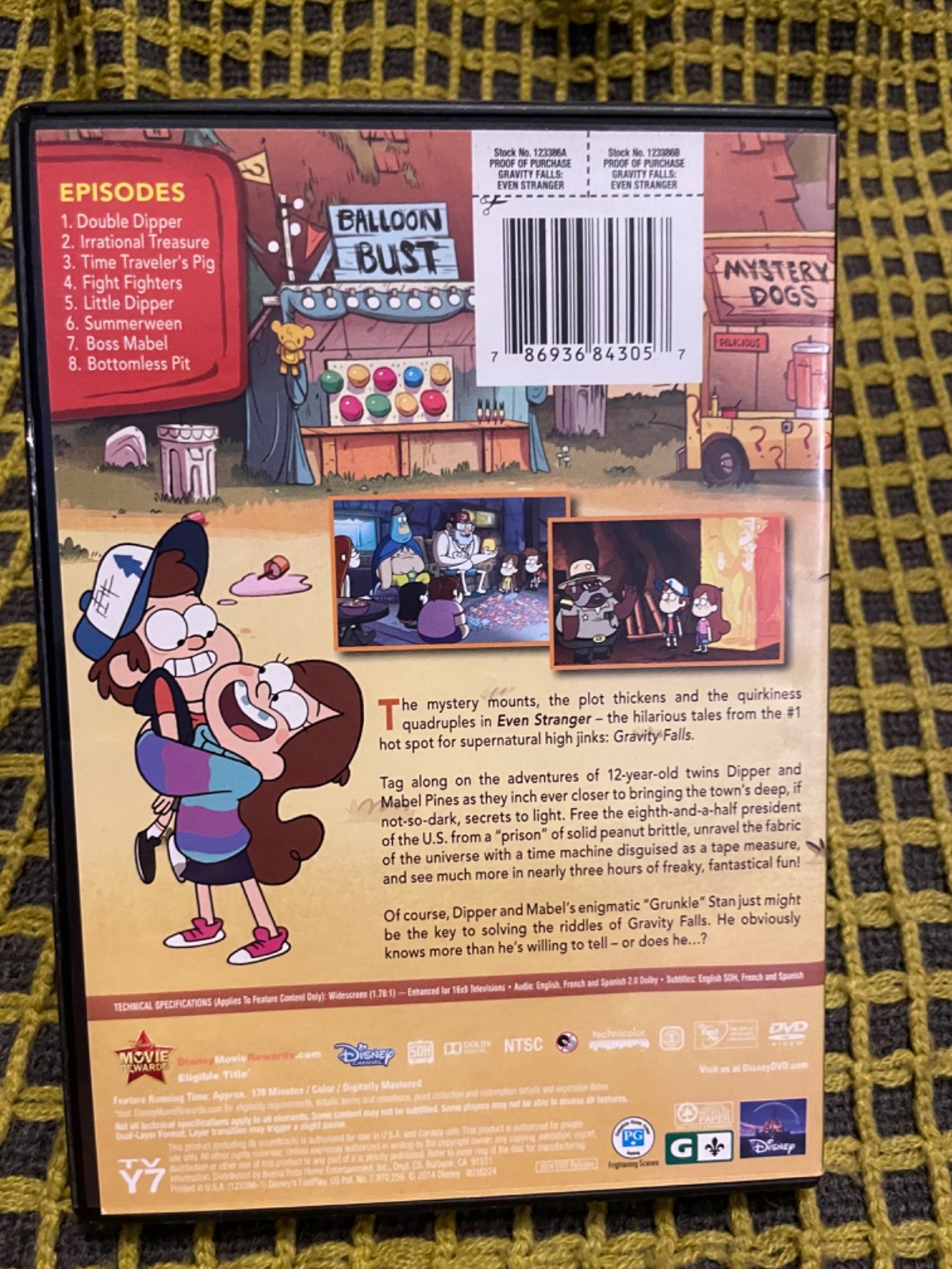 DVD Disney Gravity Falls Even Stranger TVY7 Animation Cartoon Television
