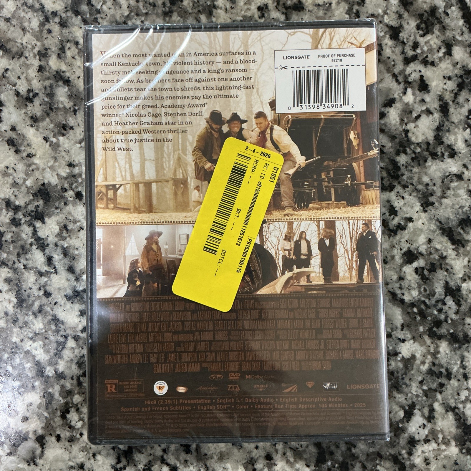 Gunslingers (DVD/2025) Nicolas Cage – Western Brand New Stephen Dorf – Nick Cage