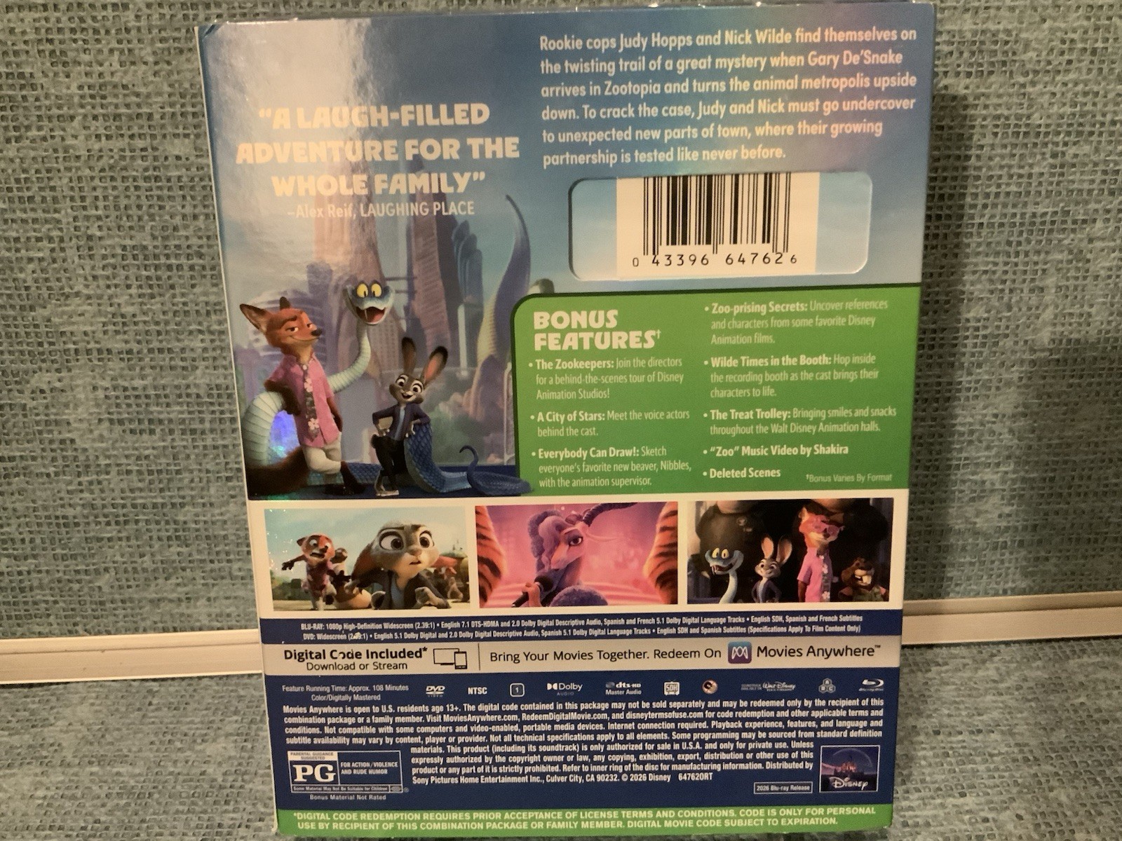 ZOOTOPIA 2, BLU RAY, DVD, DIGITAL CODE, FACTORY SEALED W/slipcase