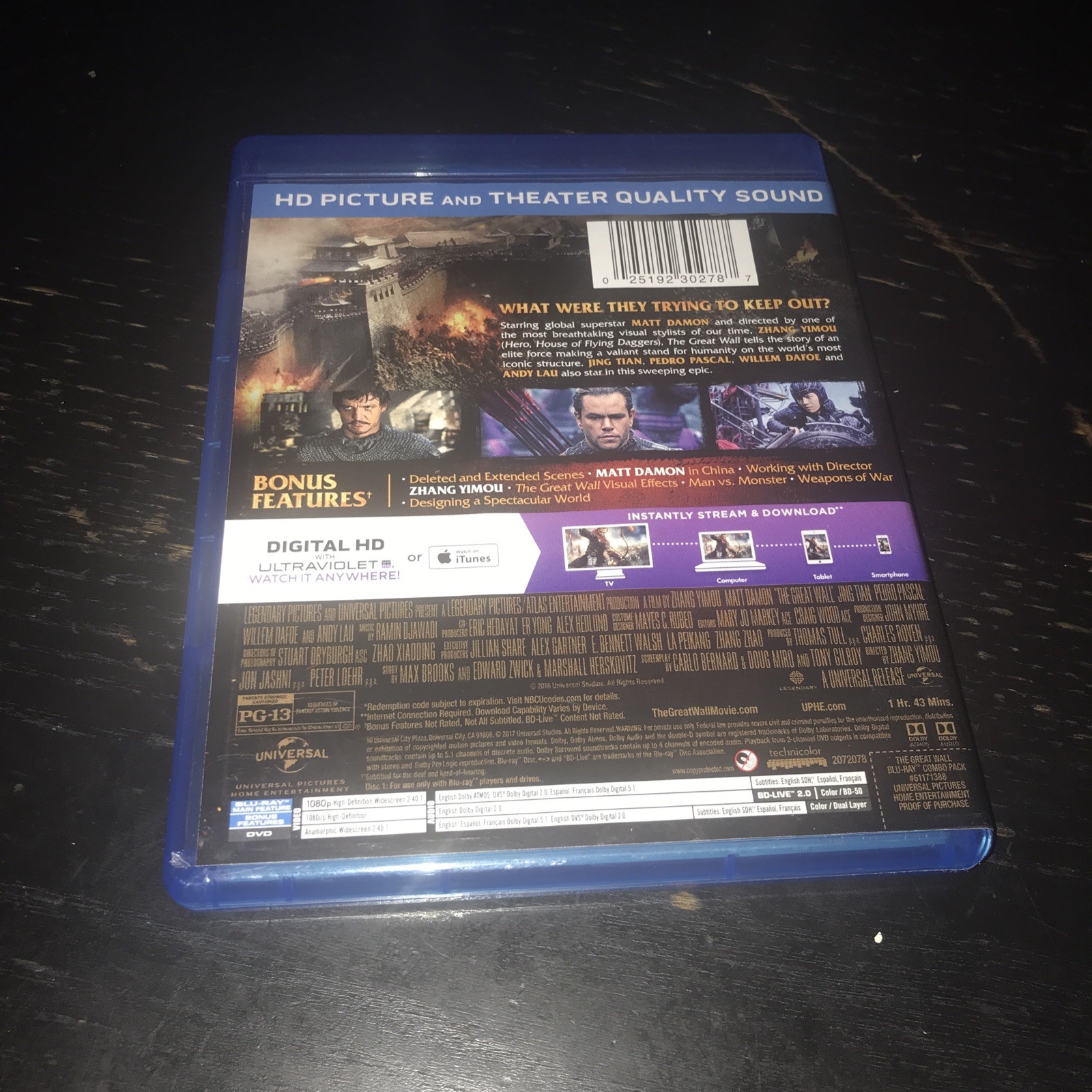 The Great Wall (Blu-ray, 2017)