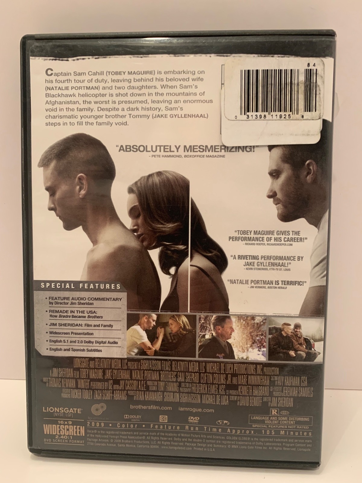 Brothers, DVD, Jake Gyllenhaal,Tobey Maguire,Natalie Portman,Patrick Flueger,Sam