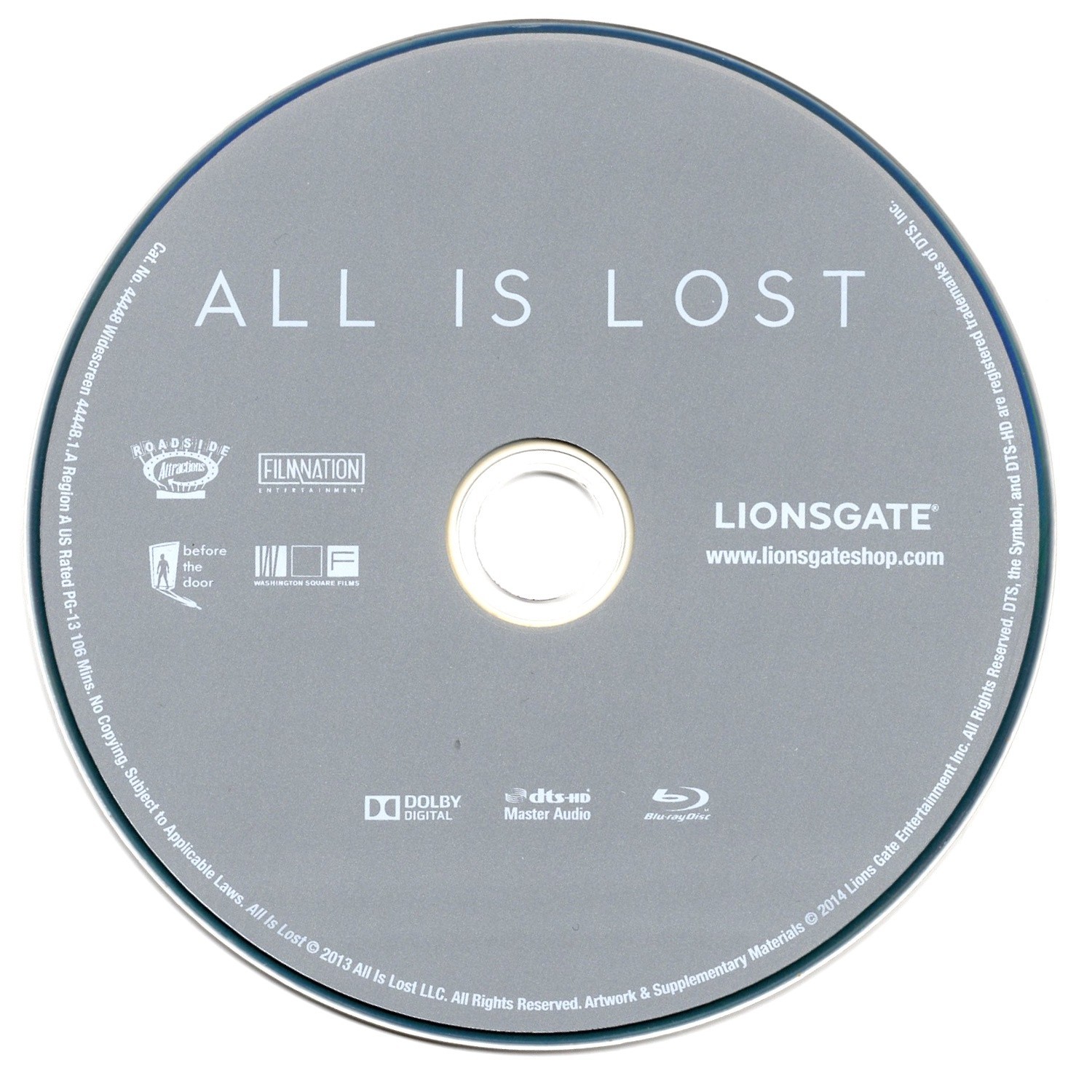 Robert Redford ALL IS LOST BLU-RAY written and directed by J.C. Chandor 0216