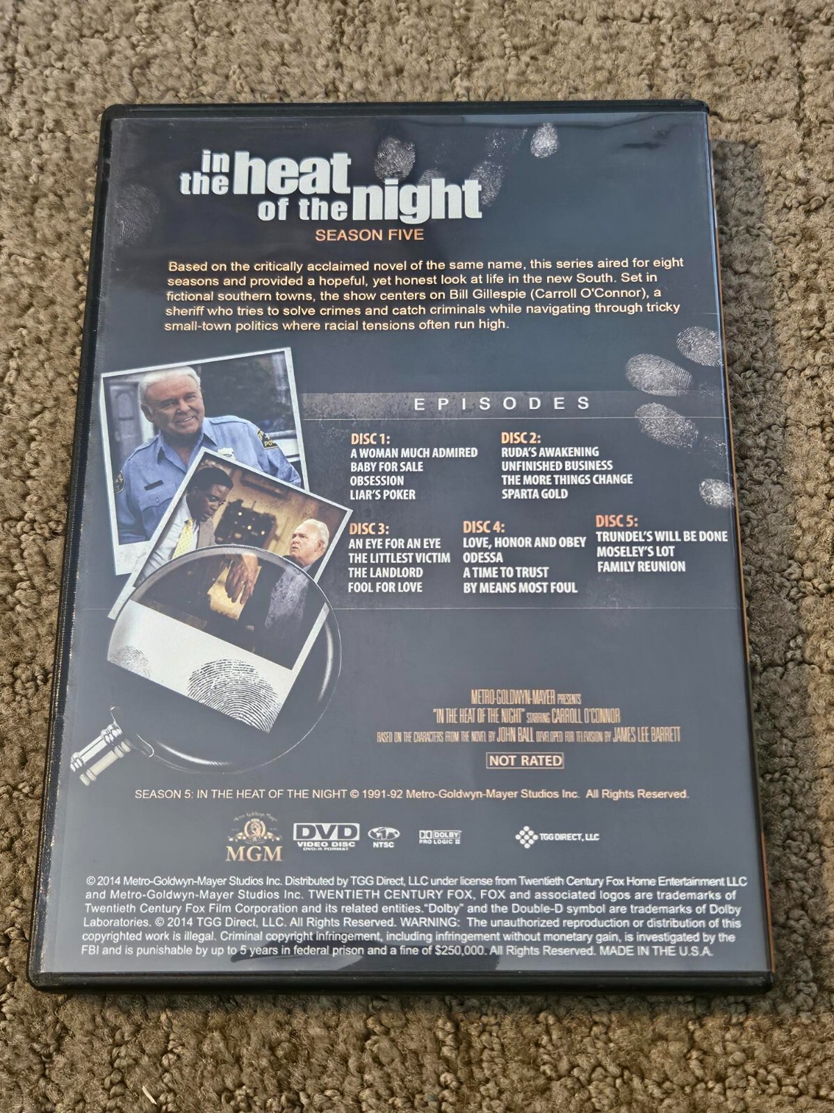 In the Heat of the Night Season 5 Five DVD Carroll O’Connor Sheriff Police Cop
