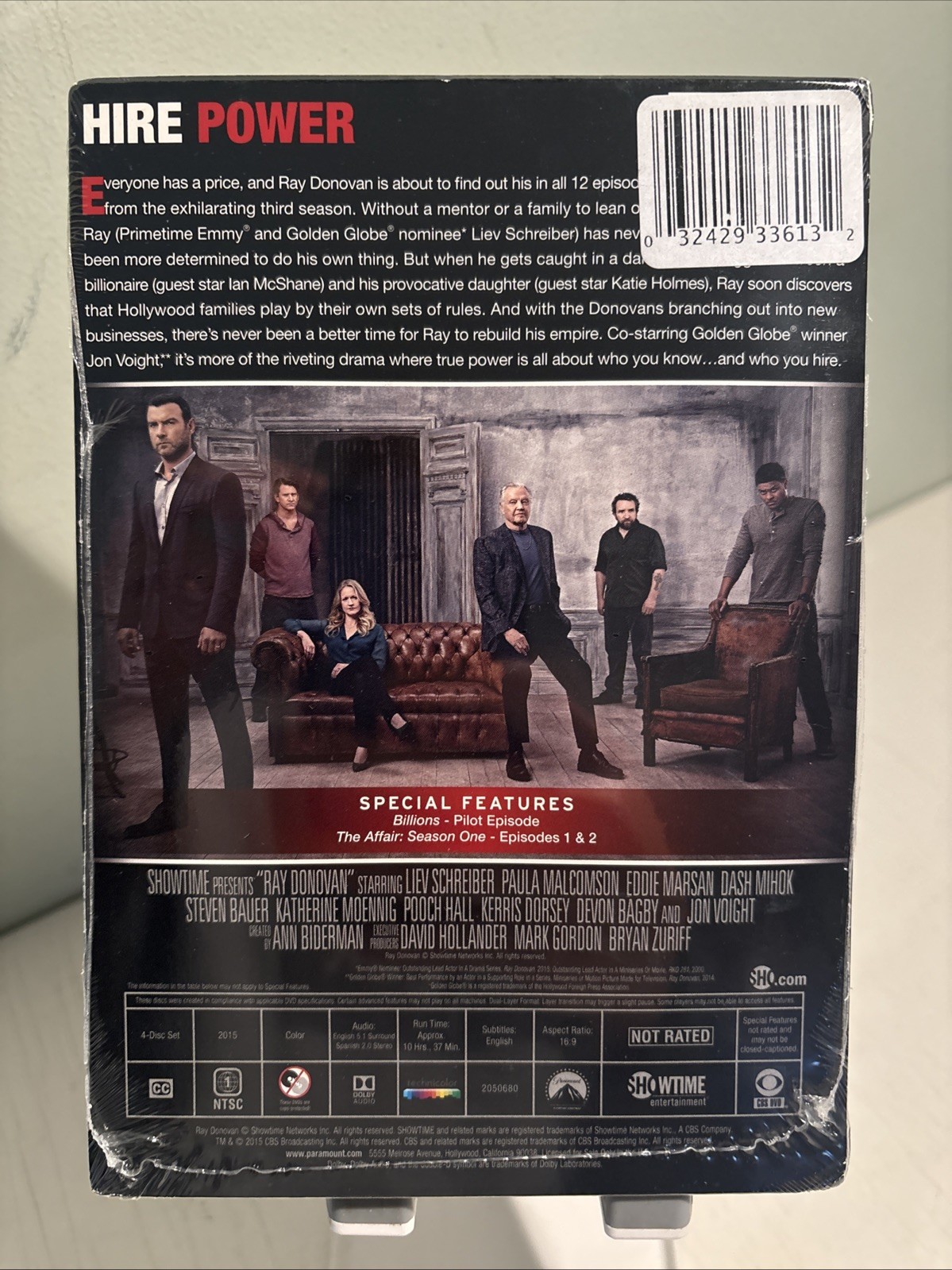 Ray Donovan: Season 3 – DVD – Very Good – Dash Mihok,Eddie Marsan,Jon Voight,Li