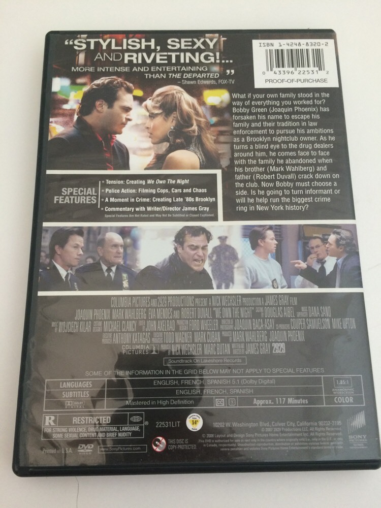 We Own The Night (DVD, 2008) Mark Wahlberg Joaquin Phoenix Eva Mendez