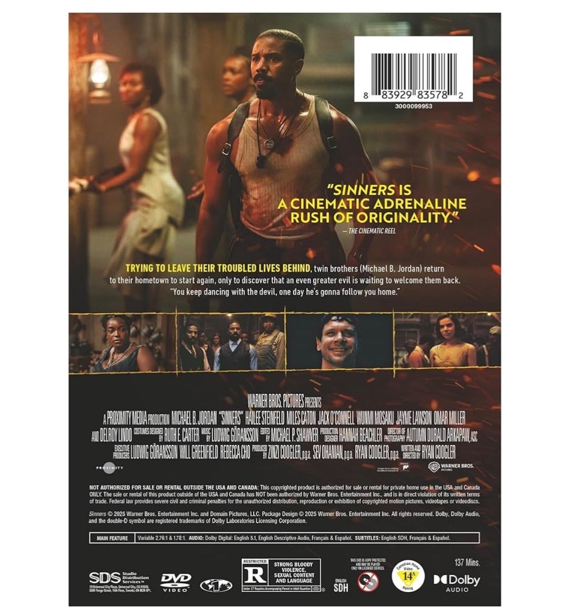Sinners DVD Michael B. Jordan NEW