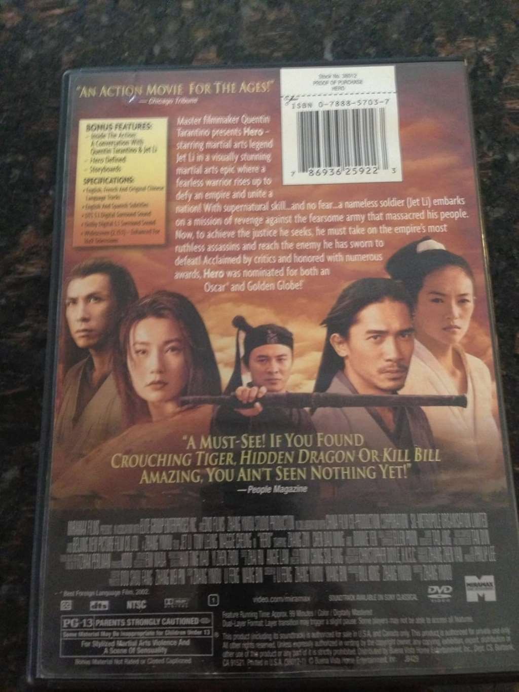 Hero, Very Good, Jet Li,Tony Leung Chiu Wai,Maggie Cheung,Ziyi Zhang,Donnie Yen,