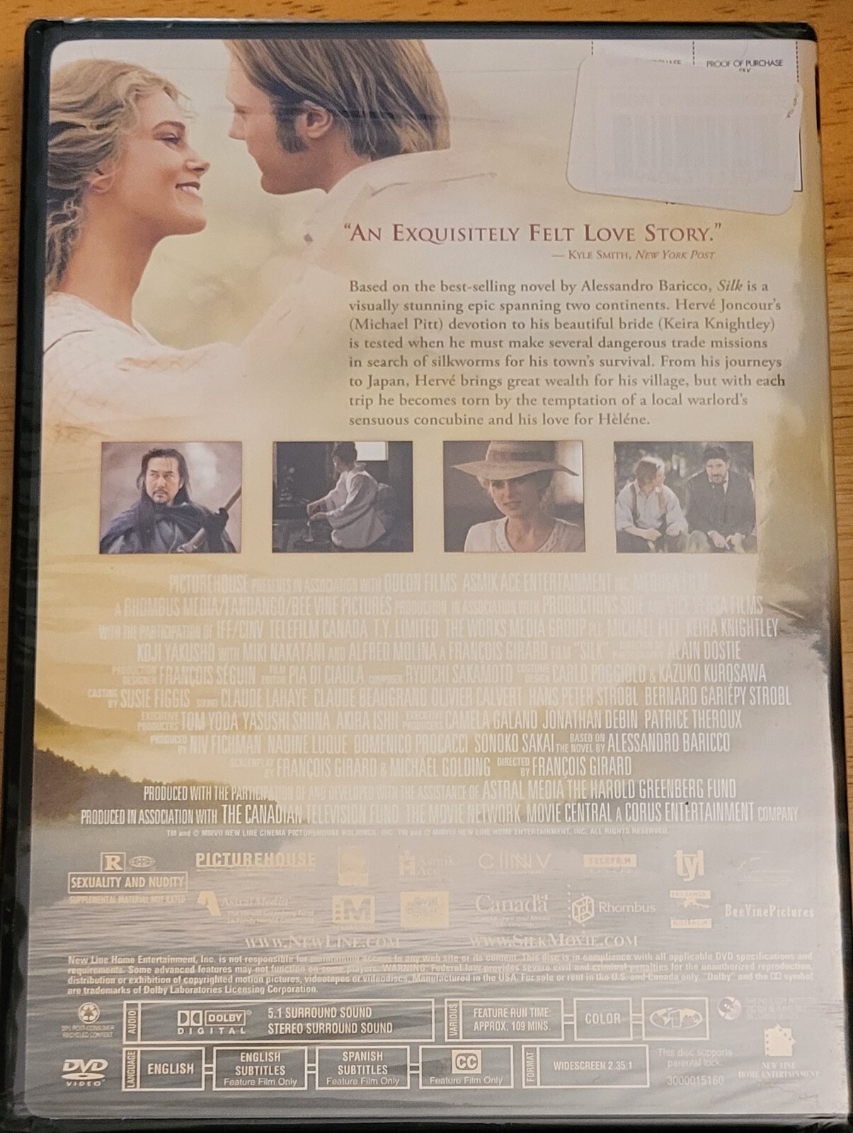 Silk DVD 2007 Keira Knightley Michael Pitt New Sealed Period Drama Movie