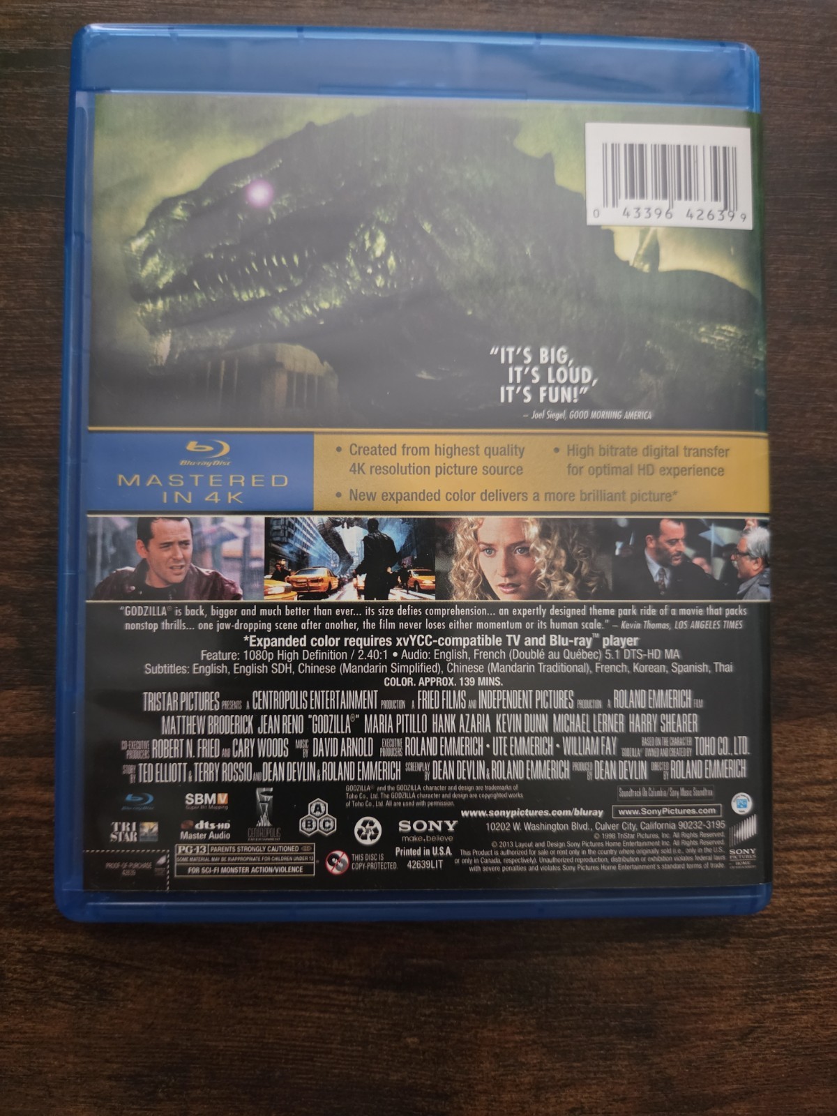 Godzilla Blu-ray 1998 Includes Digital. *EX-NM*